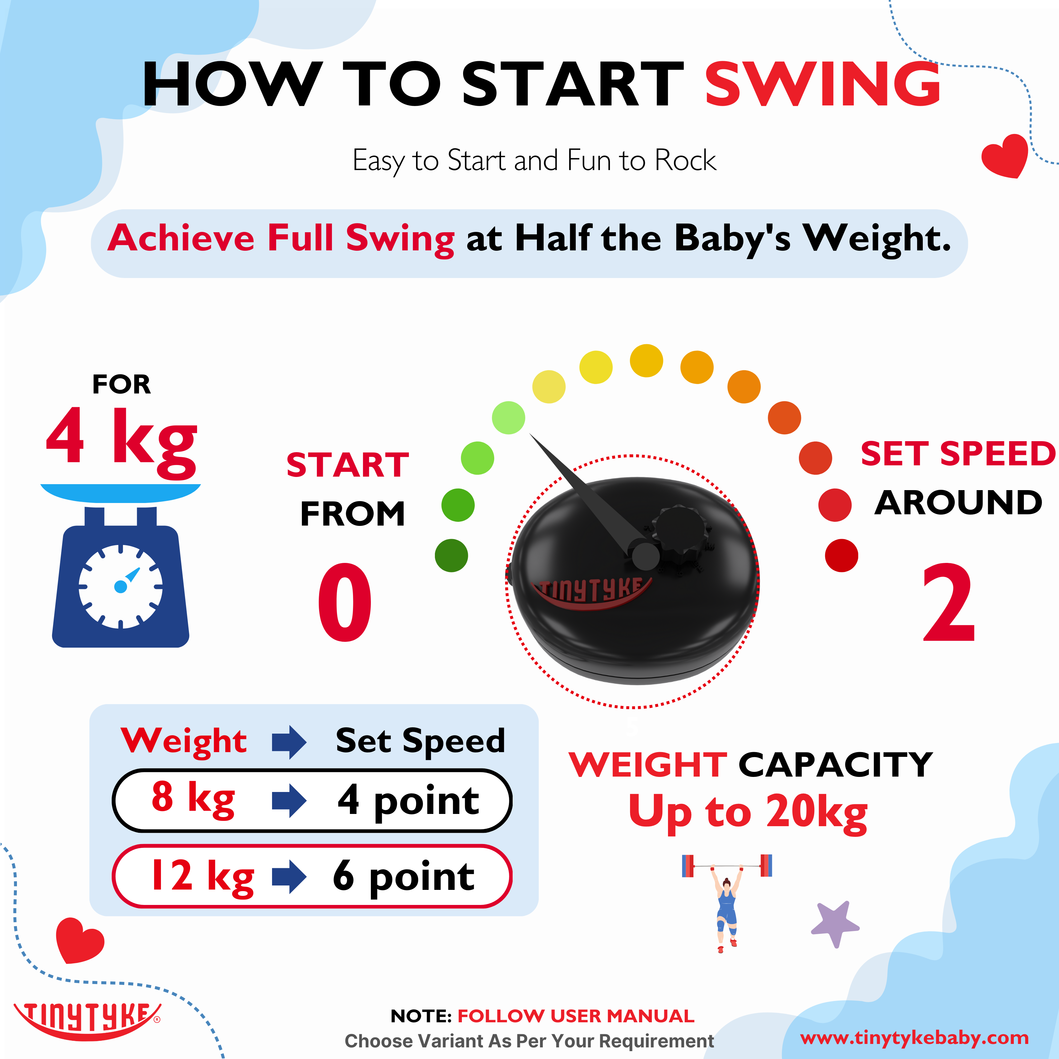 TinyTyke Fully Foldable Automatic Cradle - Round Pipe