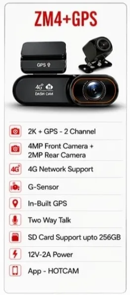 Dash camera zm4+gps